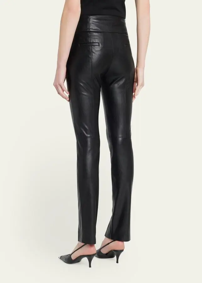 patriottico-faux-leather-split-cuff-skinny-pants